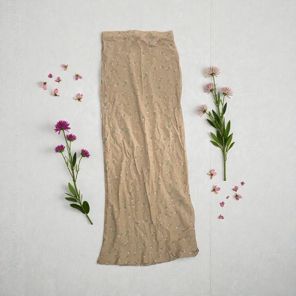 Wild Fable Tan Floral Pencil Skirt Sz XXS - Picture 3 of 7